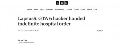 ​那个泄露 GTA6 的青少年黑客，这辈子就只能在医院待着了。